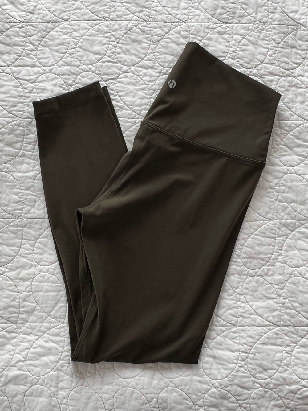 Hawthorn Athletic (HeyNuts) High-Waisted Yoga Leggings in Dark Olive, Sporty